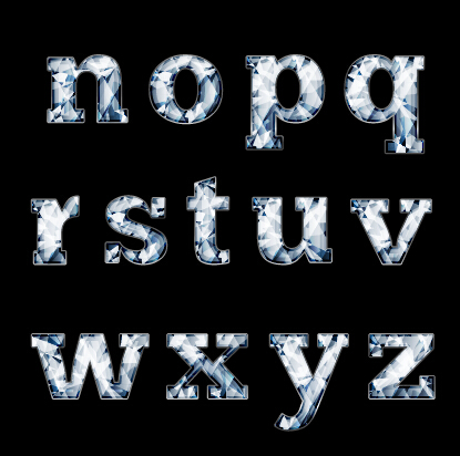 Diamond styles alphabet design material 01