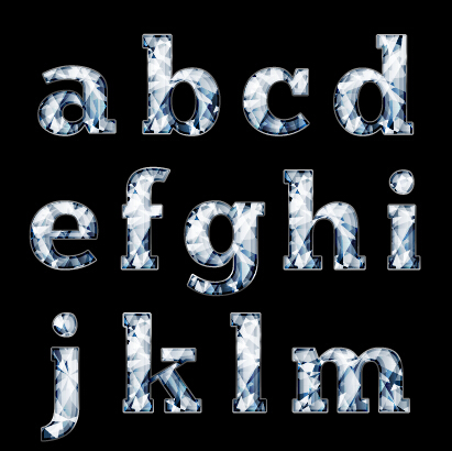 Diamond styles alphabet design material 02