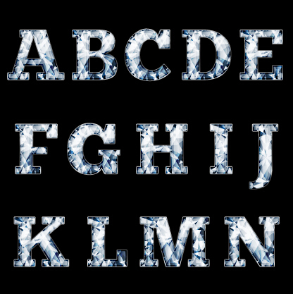 Diamond styles alphabet design material 03
