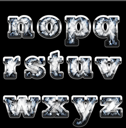 Diamond styles alphabet design material 05