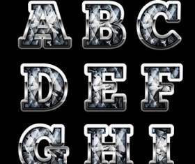 Diamond styles alphabet design material 06