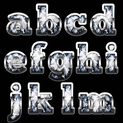 Diamond styles alphabet design material 07