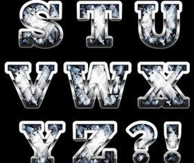 Diamond styles alphabet design material 08