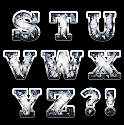 Diamond styles alphabet design material 08
