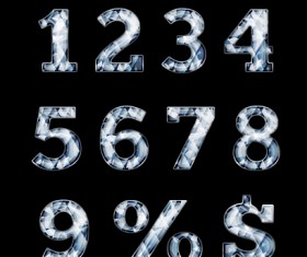 Diamond styles numbers and symbol vector 02