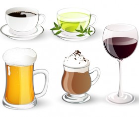 Different delicious drinks vector illustration 02