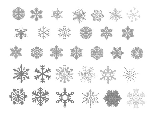 Different gray snowflake icons material
