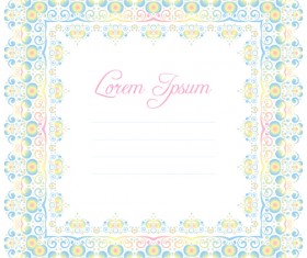 Elegant lace frame design vector 02