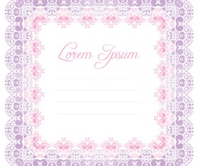Elegant lace frame design vector 04