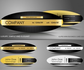 Elipse business cards design vector material 01