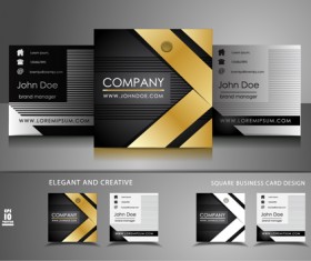 Elipse business cards design vector material 03