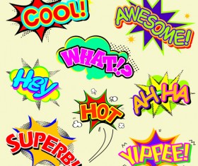 Explosion style speech bubbles vector material 05