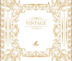 Floral frame with vintage background art vector