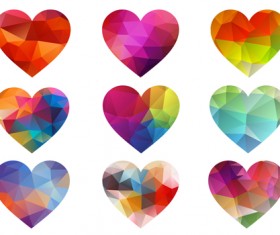 Geometric shapes heart icons vector