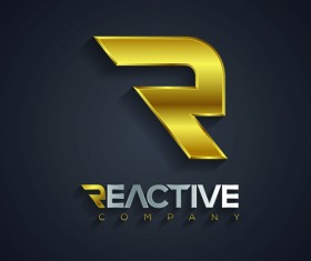 Golden company logos vectors material 02