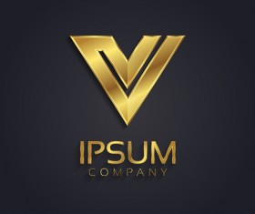 Golden company logos vectors material 03