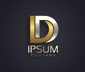 Golden company logos vectors material 04