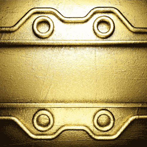 Golden metallic vintage backgrounds design vector