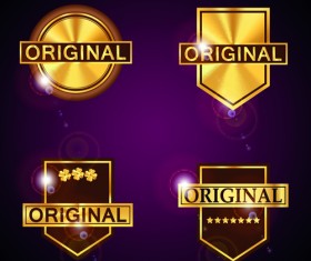 Golden organic labels vector design