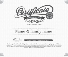 Gray style certificate and diploma template vector 03