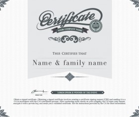 Gray style certificate and diploma template vector 04