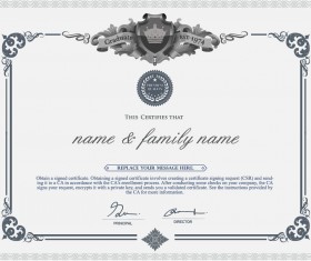 Gray style certificate and diploma template vector 05
