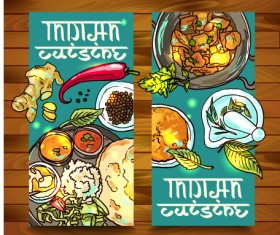 Hand drawn Indian food elements vector 02