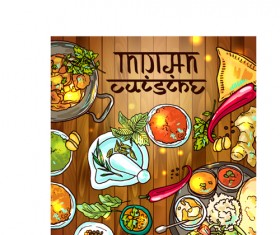 Hand drawn Indian food elements vector 05