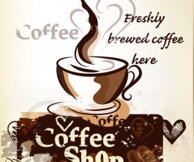 Hand drawn coffee art backgrounds
