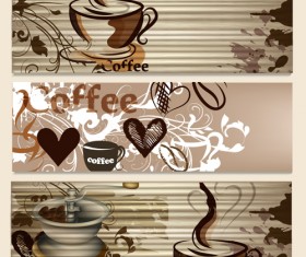 Hand drawn coffee banner elements vector 01