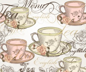 Hand drawn coffee elements seamless pattern vector