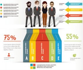 Infographic elements with businessman vector template 01