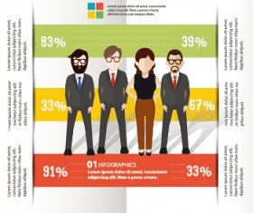 Infographic elements with businessman vector template 02