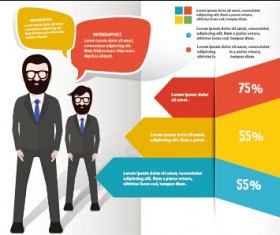 Infographic elements with businessman vector template 03