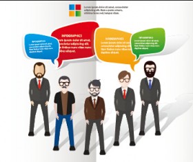 Infographic elements with businessman vector template 04