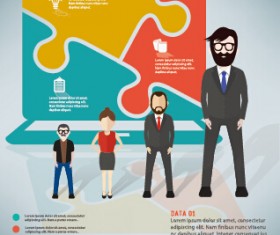 Infographic elements with businessman vector template 07