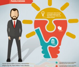 Infographic elements with businessman vector template 08