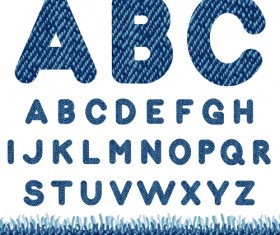 Jeans fabric alphabet vector graphics