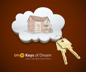 Keys with home vector background