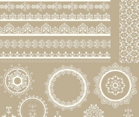 Lace frames with borders ornaments vector 01