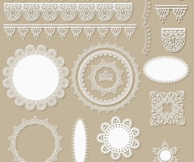 Lace frames with borders ornaments vector 02