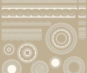 Lace frames with borders ornaments vector 03