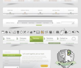 Light colored web navigation vector design