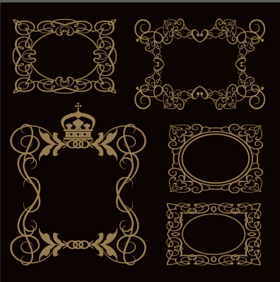 Luxury classical frames 04 vector material