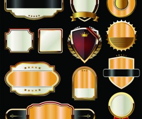 Luxury golden labels blank vector material 01