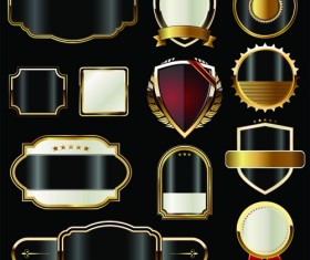 Luxury golden labels blank vector material 02