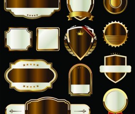 Luxury golden labels blank vector material 03