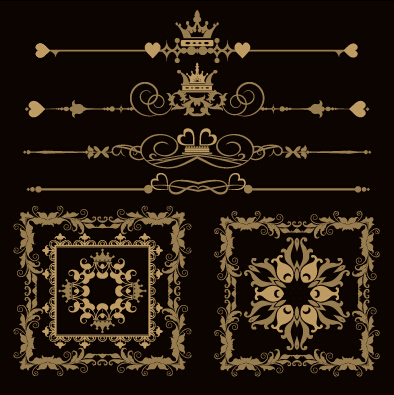 Luxury ornaments borders with frame vector 02