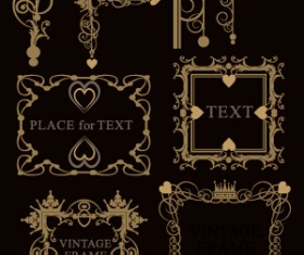 Luxury ornaments borders with frame vector 03