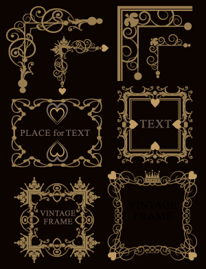 Luxury ornaments borders with frame vector 03